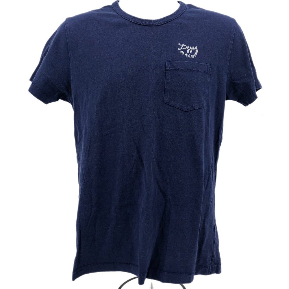 Blue and White Basic Men's T-Shirt by DeusEx Machina | Versatile for Any Season